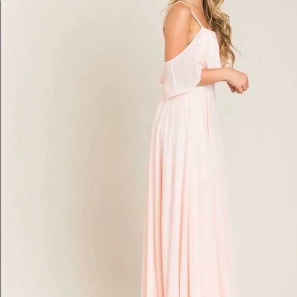 Blush Pink Morning Lavender Maxi Bridesmaid Dress - Picture 3 of 4